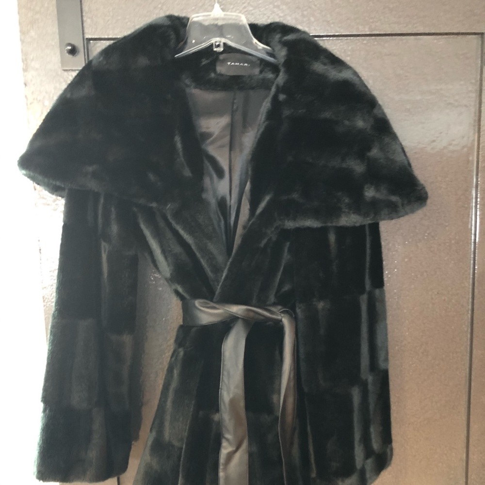 Tahari faux fur coat